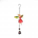 Fairy Metal Glass Wind Chime with Bell 380x120mm (Red)